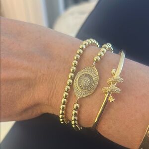 Elegant Gold Beaded Bracelet Set